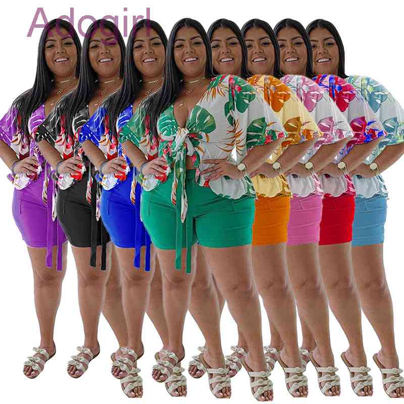 Plus Size Women Summer Tracksuits Designer Two 2 Pieces Sets -4XL Pajama Jogger Suit Ruffle Tshirt Flora Printed And Shorts Outfits Clothes, As picture
Plus Size Women Summer Tracksuits Designer Two 2 Pieces Sets -4XL Pajama Jogger Suit Ruffle Tshirt Flora Printed And Shorts Outfits Clothes, As picture