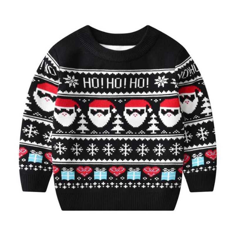 Autumn Baby Kids Boys Girls Pullover Children Sweater Christmas Baby Kids Boys Girls Long Sleeve Letter HO Printing Knit Sweater Y1024