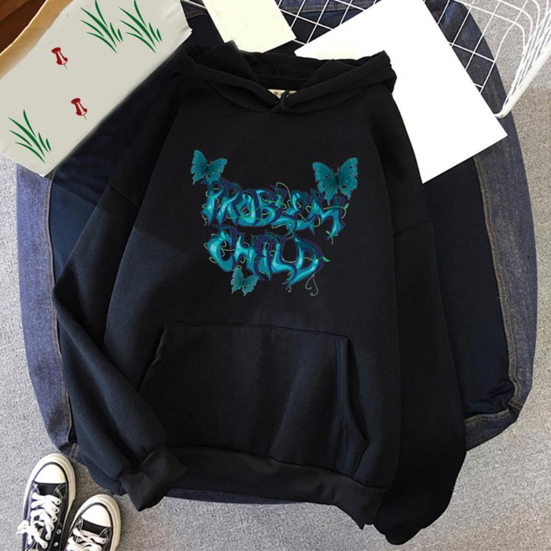 Women's Hoodies & Sweatshirts Harajuku Problem Child Letter Print Women Aesthetic Fashion Pullover Sweatshirt 90s Outwear Tops Unisex, Black 
Women's Hoodies & Sweatshirts Harajuku Problem Child Letter Print Women Aesthetic Fashion Pullover Sweatshirt 90s Outwear Tops Unisex, Black