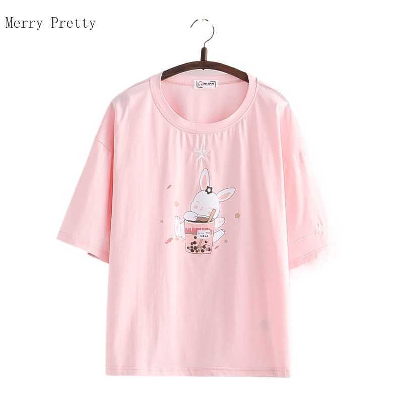 Pink Cartoon Rabbit Print Graphic T-Shirts Women Clothing Summer Short Sleeve O-neck Korean Fashion Ladies Kawaii Cute Tops 210526, White
Pink Cartoon Rabbit Print Graphic T-Shirts Women Clothing Summer Short Sleeve O-neck Korean Fashion Ladies Kawaii Cute Tops 210526, White