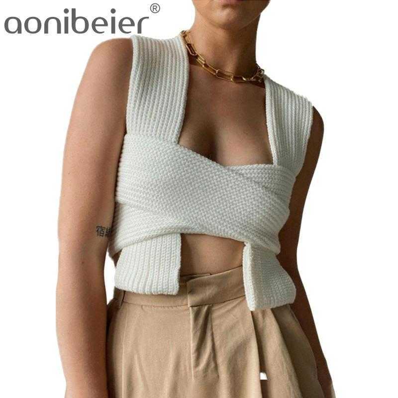 Woman Tshirts Fashion Women DIY Variety Shape Irregular Solid Color Knitted Bandage Vest Tops Mujer Camisetas 210604, Black
Woman Tshirts Fashion Women DIY Variety Shape Irregular Solid Color Knitted Bandage Vest Tops Mujer Camisetas 210604, Black