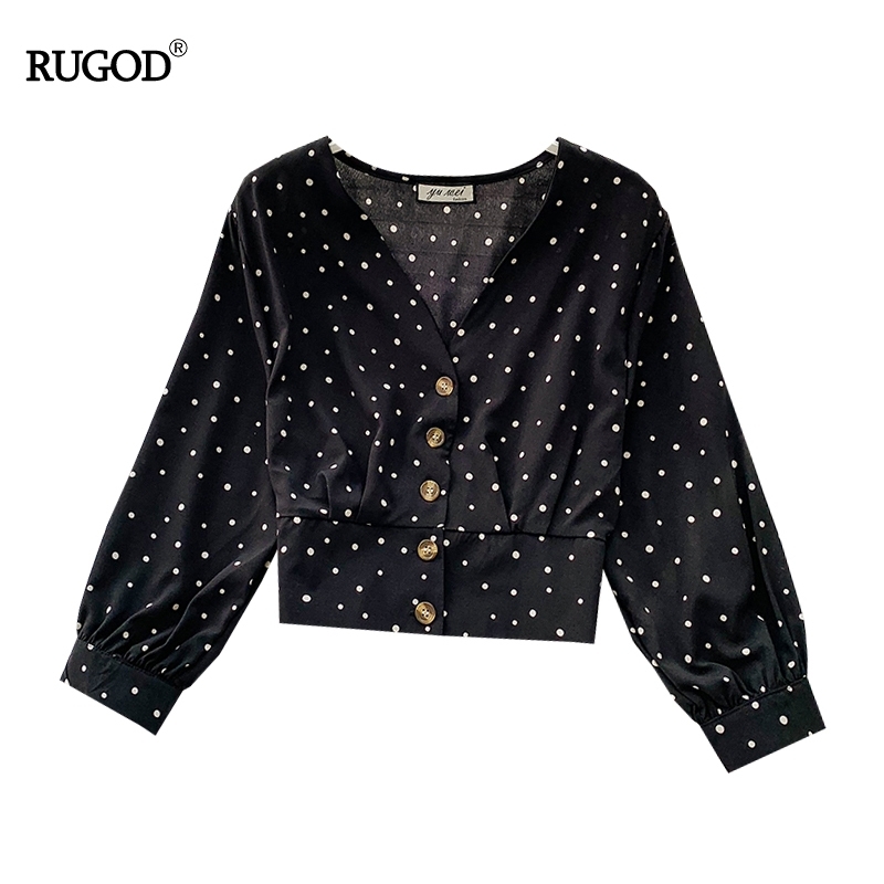 RUGOD Chiffon Women Blouses Single-breasted Elegant Boho Chic Style Summer Tops and Blouses Fashion Modis Blusas Mujer T200321