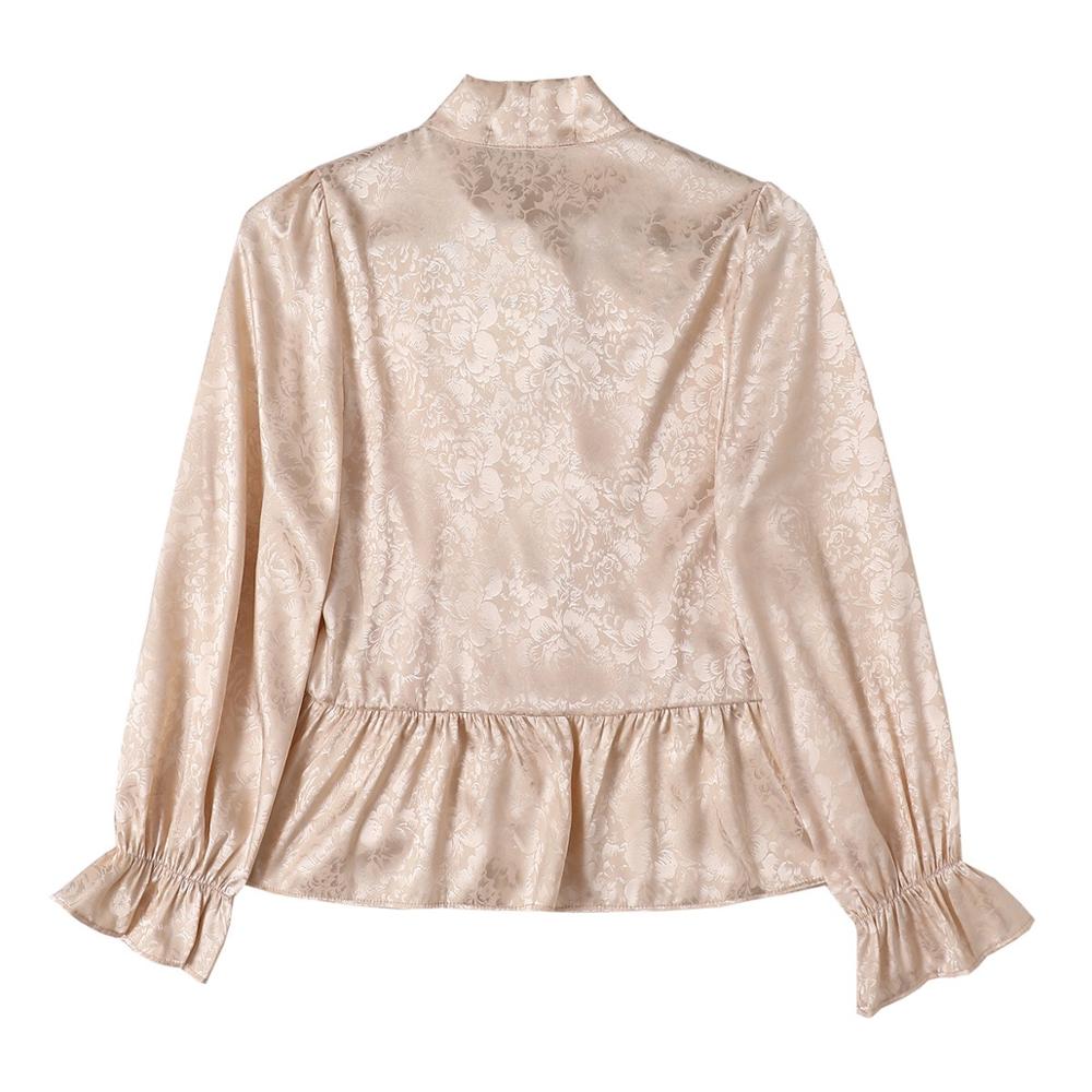 Sexy Tie bow Deep V neck Khaki Ruffles Ruched Glossy Jacquard Satin Shirt Woman Single-breasted Long sleeve Blouse Tops Blousas, White
Sexy Tie bow Deep V neck Khaki Ruffles Ruched Glossy Jacquard Satin Shirt Woman Single-breasted Long sleeve Blouse Tops Blousas, White
