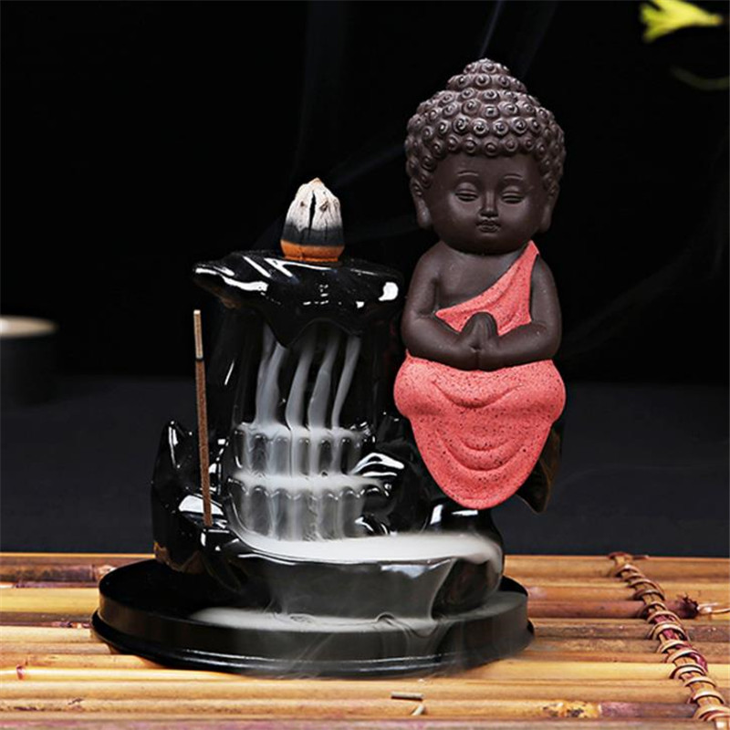 Little Monk Backflow Incense Burner Ceramic Black Creative Incense Holder Waterfall Aromatherapy Censer Zen Home Decor Crafts от DHgate WW