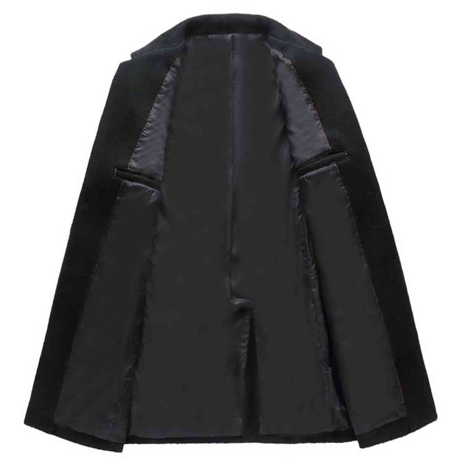 Man Wool Hooded Jacket Long High Quality Hoodie Zipper Casual Black Grey Male Trench Pockets Overcoat Warm Men Woolen Coat 211122