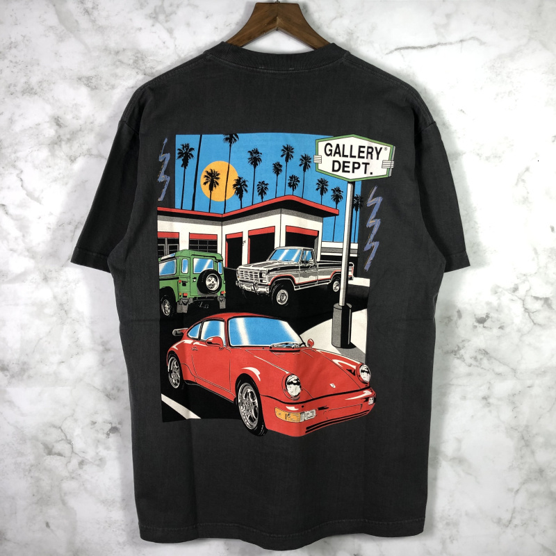 Gallery dept color painting car printing wash old Short Sleeve Tee men's and women's trendy T-shirt, White;black
Gallery dept color painting car printing wash old Short Sleeve Tee men's and women's trendy T-shirt, White;black