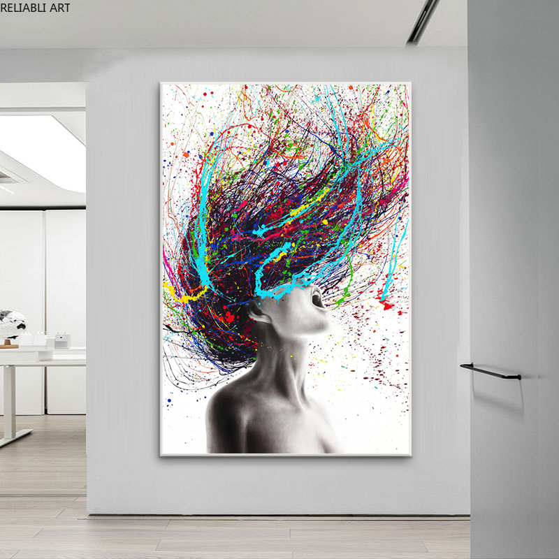 Modern Abstract Wall Art Colored Hair Woman Canvas Painting Figure Posters And Prints Hanging Pictures For Living Room Decor
Modern Abstract Wall Art Colored Hair Woman Canvas Painting Figure Posters And Prints Hanging Pictures For Living Room Decor