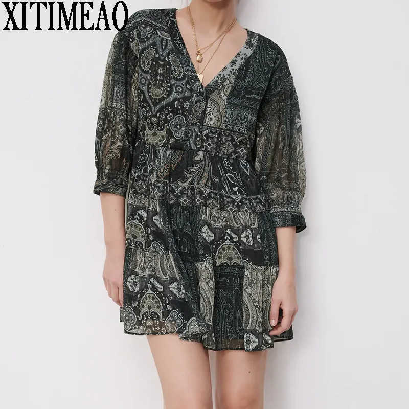 ZA Spring Autumn Long Sleeve Women Boho Dress Floral Print Chiffon es Ruffles Female Holiday Casual Mini XITIMEAO 210604, Black
ZA Spring Autumn Long Sleeve Women Boho Dress Floral Print Chiffon es Ruffles Female Holiday Casual Mini XITIMEAO 210604, Black
