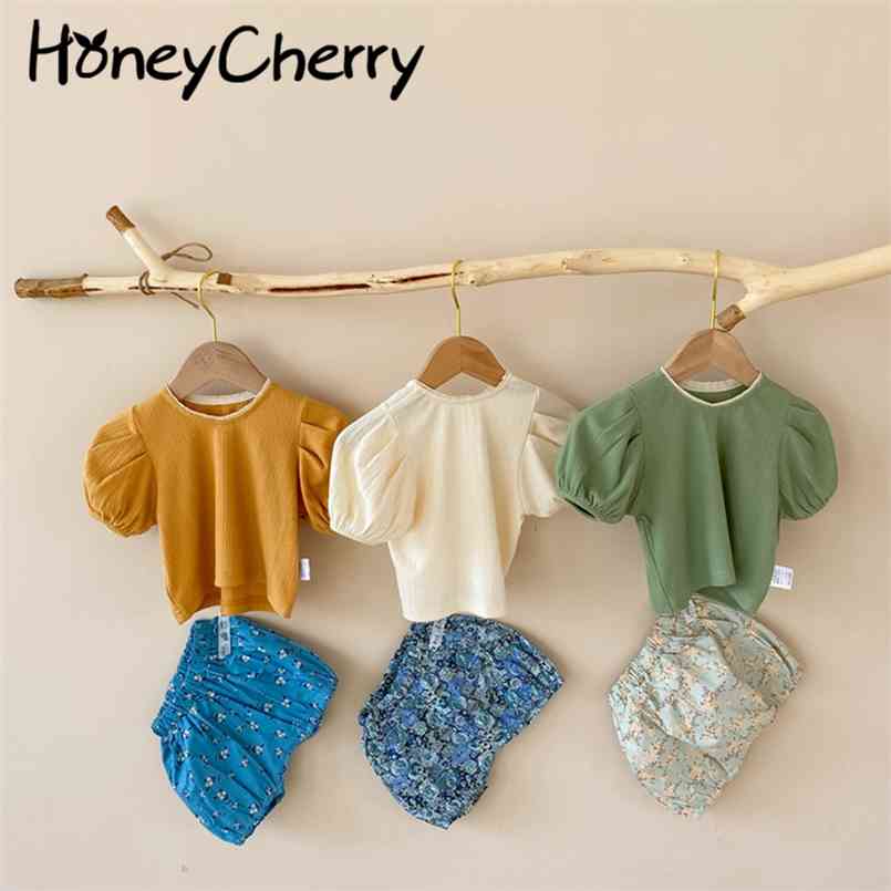 Summer baby T-shirt girl V neck bubble short sleeve cute floral shorts kids clothes 210702, Green short
Summer baby T-shirt girl V neck bubble short sleeve cute floral shorts kids clothes 210702, Green short