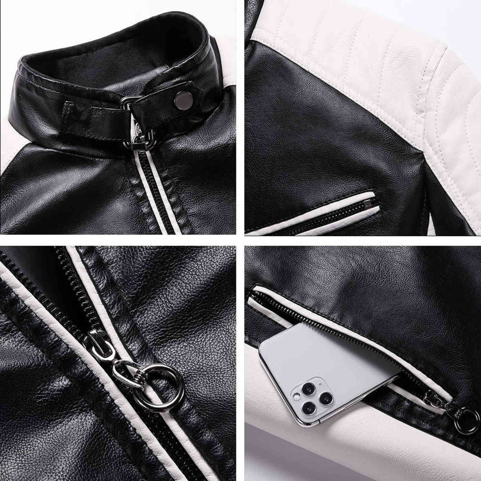 Spring Men 's Vintage Leather Jackets Fleece Outwear Casual Motorcycle Pu Jacket Biker Leather Windbreaker 4XL 211111