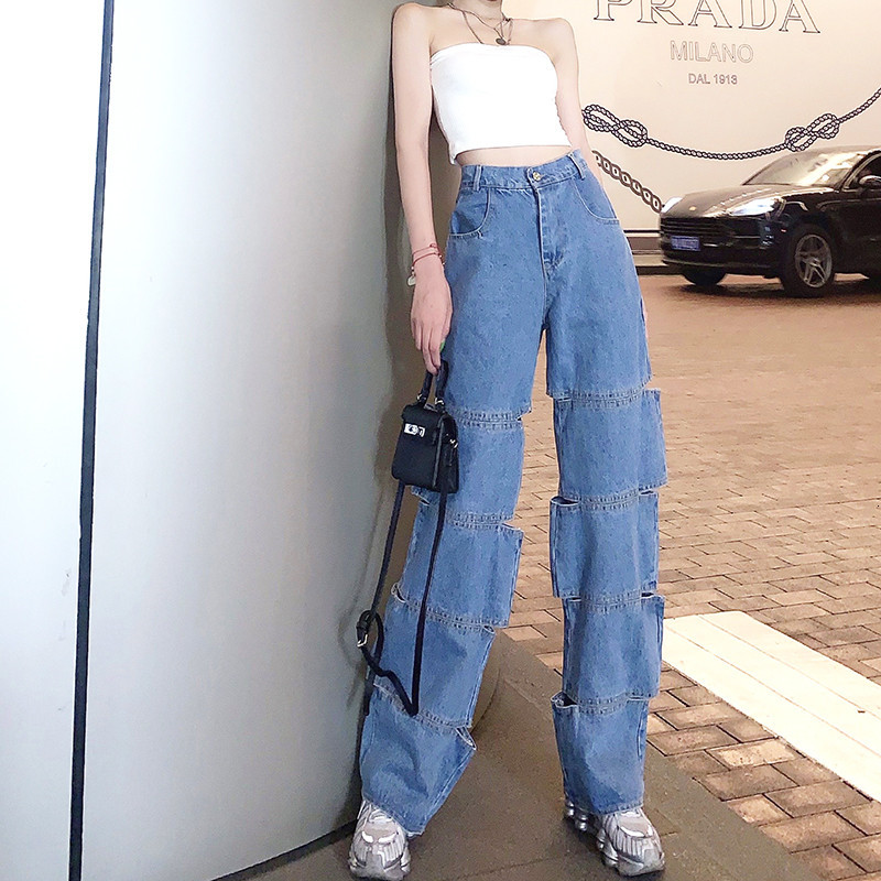 New Woman Jeans Ripped High Waist Clothes Wide Leg Denim Clothing Vintage Quality 2021 Fashion Harajuku Straight Pants 3y20, Blue
New Woman Jeans Ripped High Waist Clothes Wide Leg Denim Clothing Vintage Quality 2021 Fashion Harajuku Straight Pants 3y20, Blue