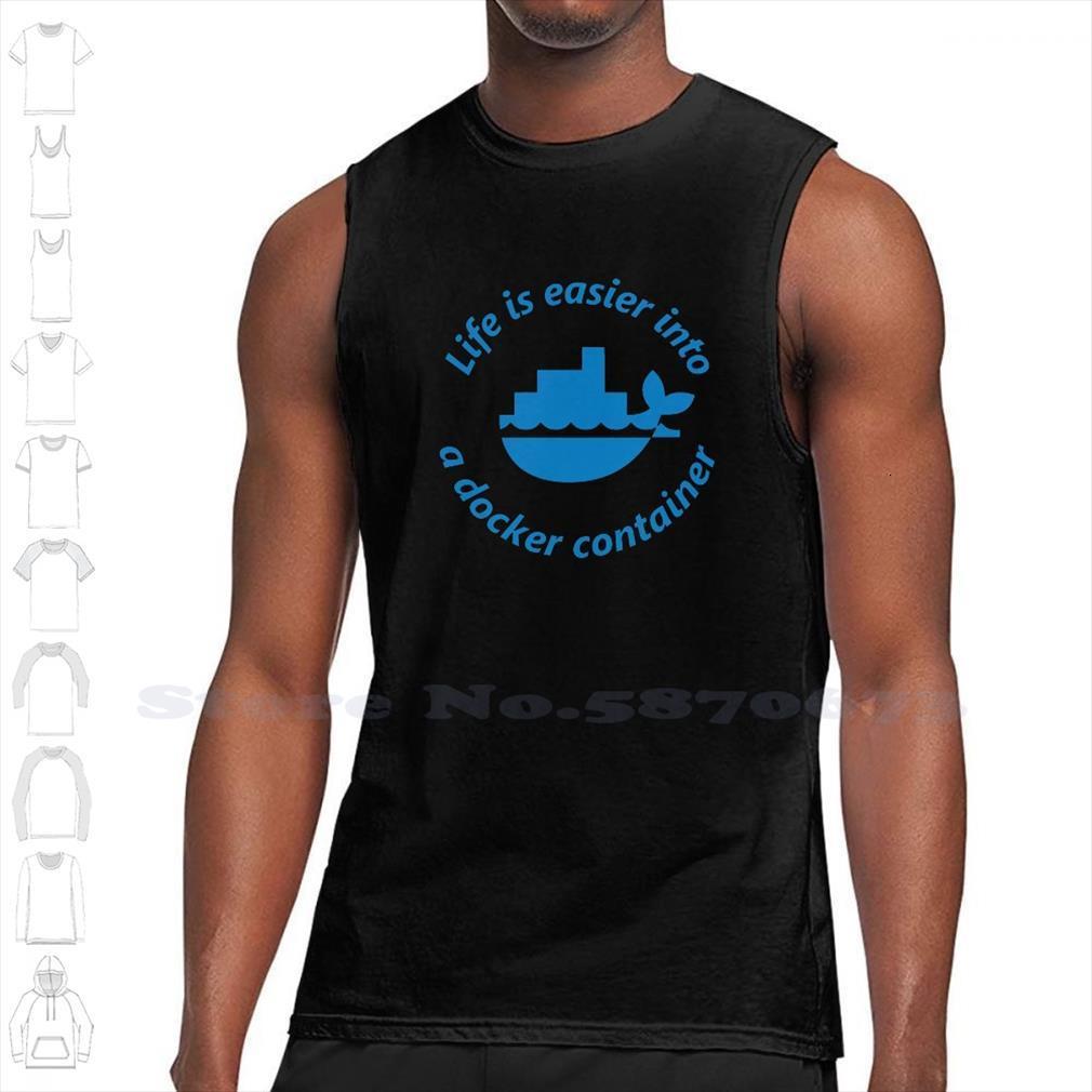 life easier docker container summer funny tank sleeveless vest for men women virtual deploy applications, White;black
life easier docker container summer funny tank sleeveless vest for men women virtual deploy applications, White;black