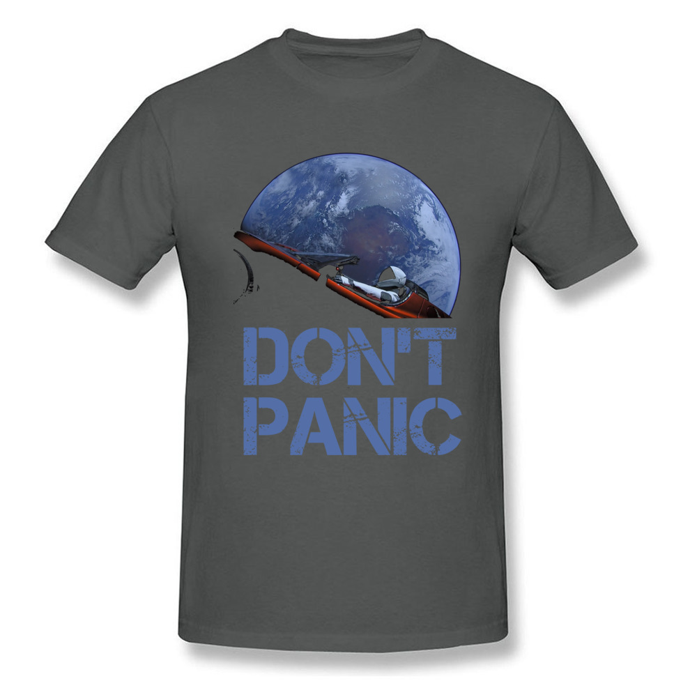 Novelty Occupy Earth SpaceX Starman T Shirt Man 100% Cotton Elon Musk Space X T-Shirt Summer Camiseta Mens Tshirt Don't Panic 210225