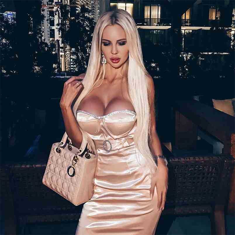 Spring and Autumn Trendy Beaded Sexy Bodycon Strapless Belt Desgin Celebrity Banquet Club Satin Dress Vestidos 210525, Pink
Spring and Autumn Trendy Beaded Sexy Bodycon Strapless Belt Desgin Celebrity Banquet Club Satin Dress Vestidos 210525, Pink