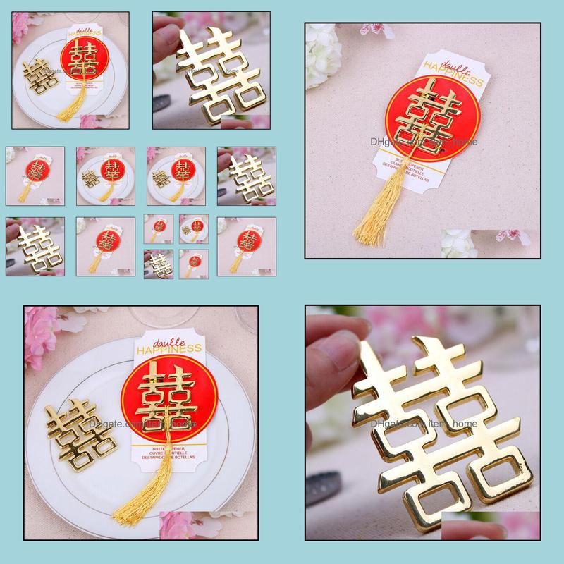 Other Event & Party Supplies Festive Home Garden Double Happiness Bottle Opener Wedding Favors And Gifts Souvenirs For Guests Drop Delivery
Other Event & Party Supplies Festive Home Garden Double Happiness Bottle Opener Wedding Favors And Gifts Souvenirs For Guests Drop Delivery