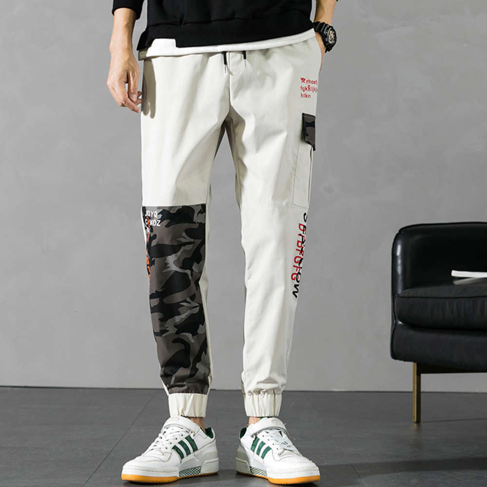 2021 new large casual Korean Trend Capris work clothes men's pants LEGGINGS, Blue