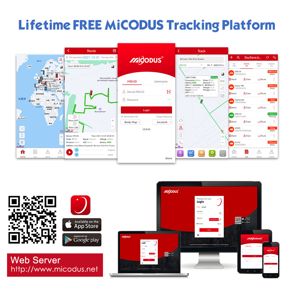 Micodus car gps tracker 2g mv790 9-90vdc sos voice monitor cut fuel excess speed alarm geo-fence life free tracking app