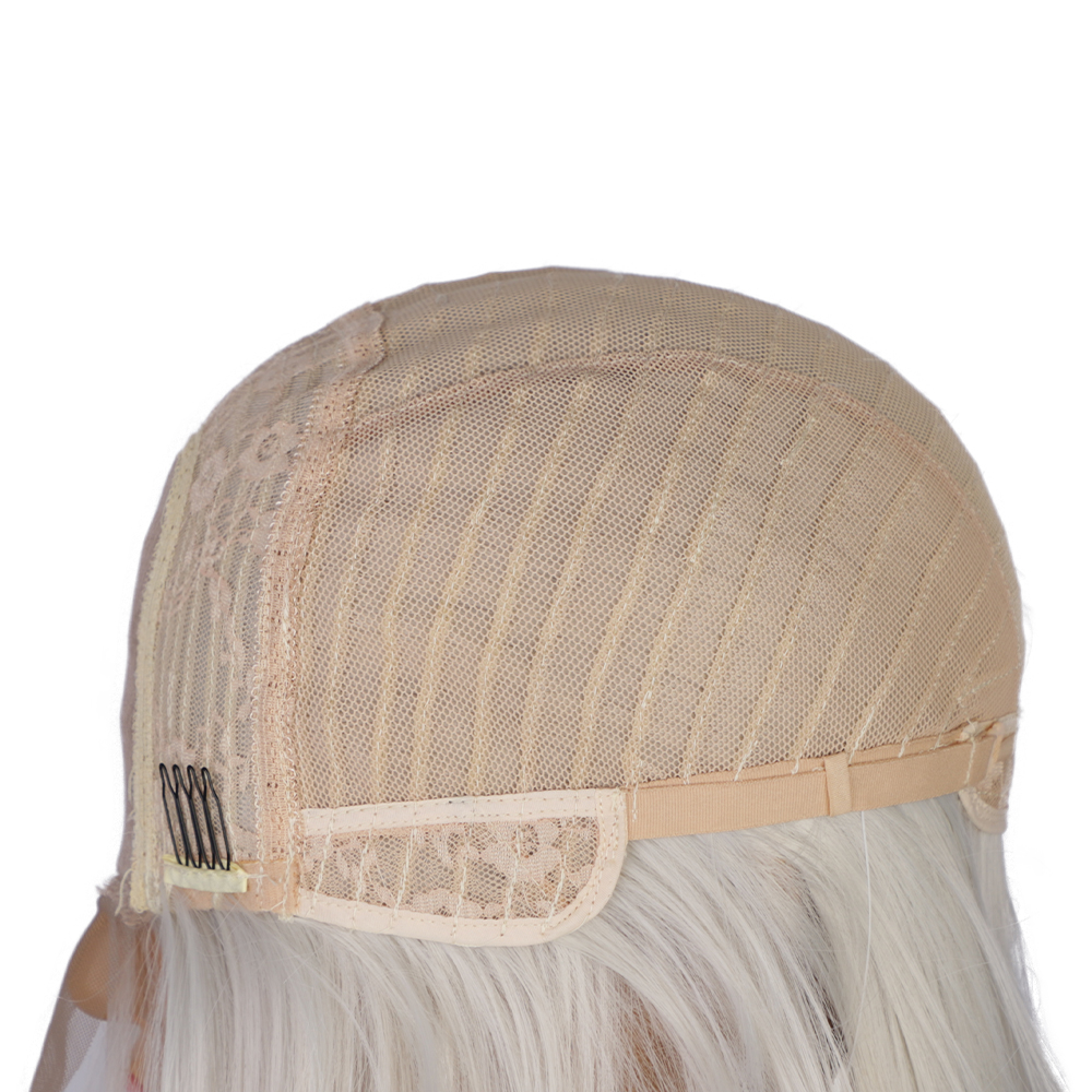 women wig 24inch Long White Wig Straight Hair synthetic lace front wigs cosplay wig