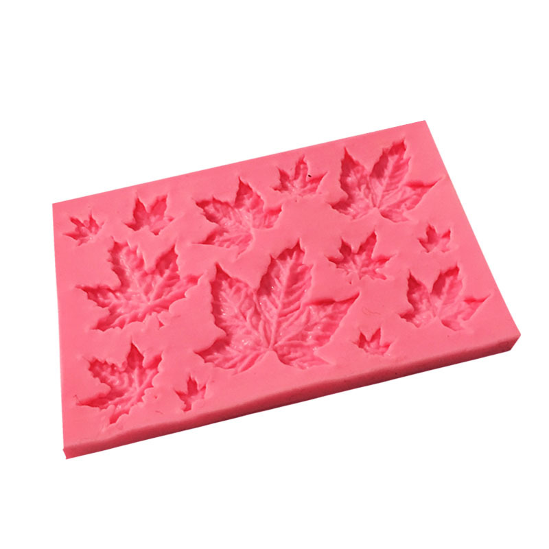 Maple Leaves Shape Cake Sugar Silicone Mold Baking Mould Tools Kitchen Chocolate Sugarcraft Good Quality Free shipping