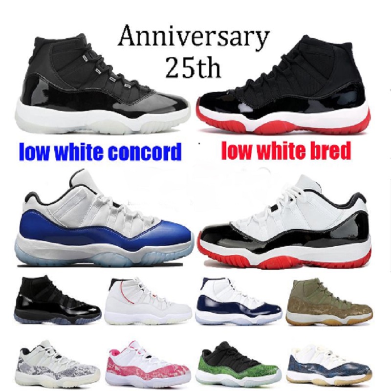 

11s 25th Anniversary 11 men basketball shoes low concord 45 Bred Space Jam Cap and Gown Gamma Blue running sneakers women trainers, # 103 eur40-45