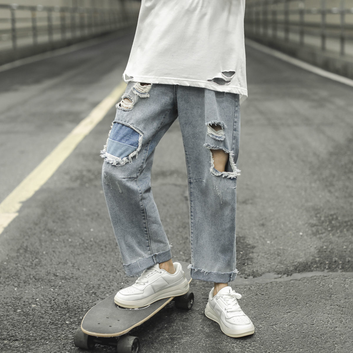 2021 New Men's Fashion Trend Baggy Hole Casual Pants Homme Classic Style Wash Jeans Blue Color Biker Denim Trousers Plus Size S-2xl U43y, Light blue
2021 New Men's Fashion Trend Baggy Hole Casual Pants Homme Classic Style Wash Jeans Blue Color Biker Denim Trousers Plus Size S-2xl U43y, Light blue