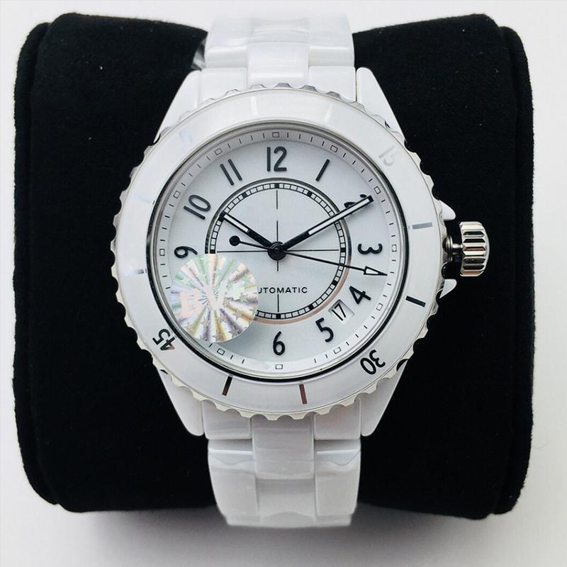 Wristwatches High-end Men's Black White Ceramic Bracelet Automatic Mechanical Analog Watch Diamonds Number Dial Sapphire Crystal, Black diamond
Wristwatches High-end Men's Black White Ceramic Bracelet Automatic Mechanical Analog Watch Diamonds Number Dial Sapphire Crystal, Black diamond
