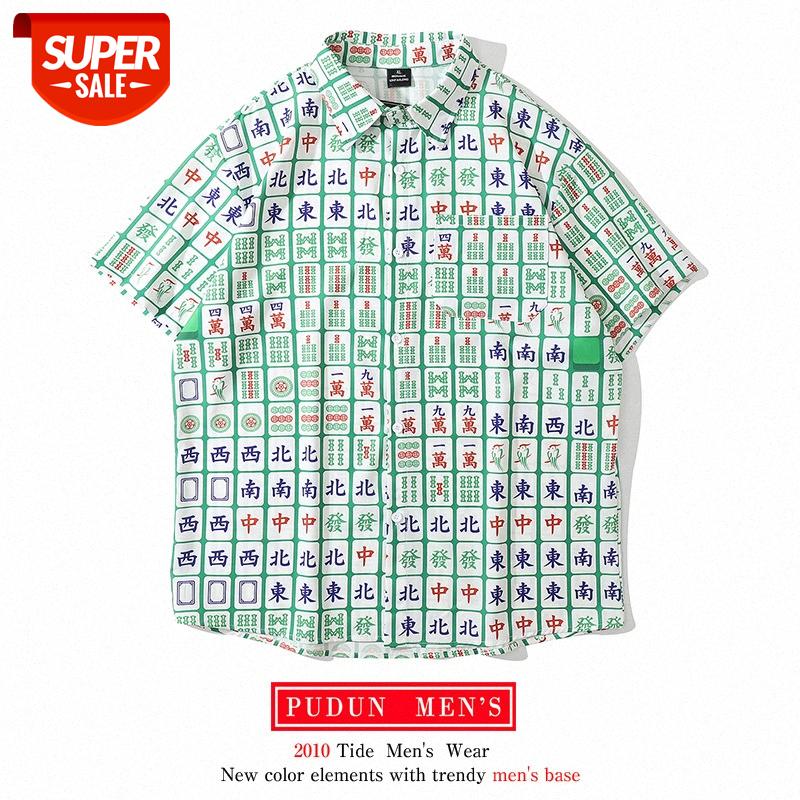 Hong Kong style retro fun mahjong full print shirt couple loose wild short-sleeved shirts for men and women #XK8S, White;black
Hong Kong style retro fun mahjong full print shirt couple loose wild short-sleeved shirts for men and women #XK8S, White;black