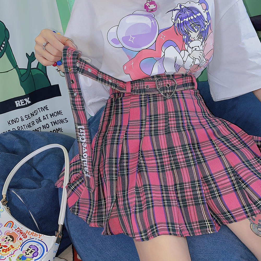 Harajuku style girl Millennium girl Tuku sweet pleated skirt short skirts 210306