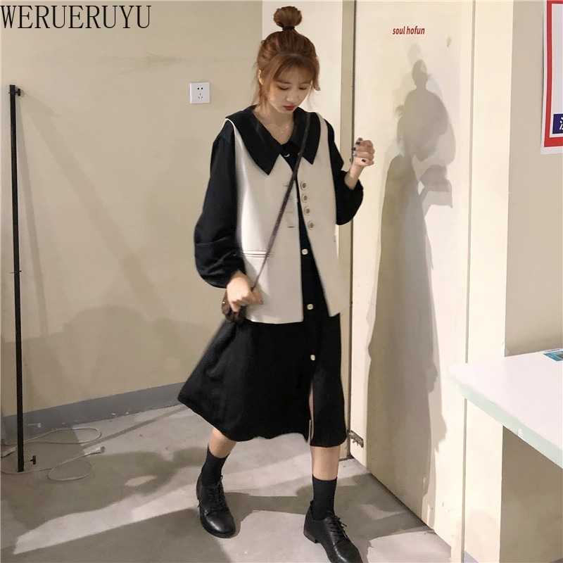 WERUERUYU Korea Styles Turn-down Collar Single Breasted Loose Long Polyester Shirt Dress Female 210608, Vest
WERUERUYU Korea Styles Turn-down Collar Single Breasted Loose Long Polyester Shirt Dress Female 210608, Vest