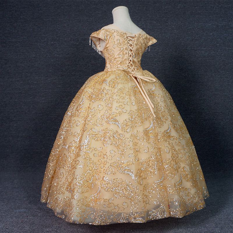 Long Princess Cinderella Flower Girl Dresses for Wedding Lace Ball Gown Blue Kids Little Baby Pageant Gowns Newest Design Custom Made 2021