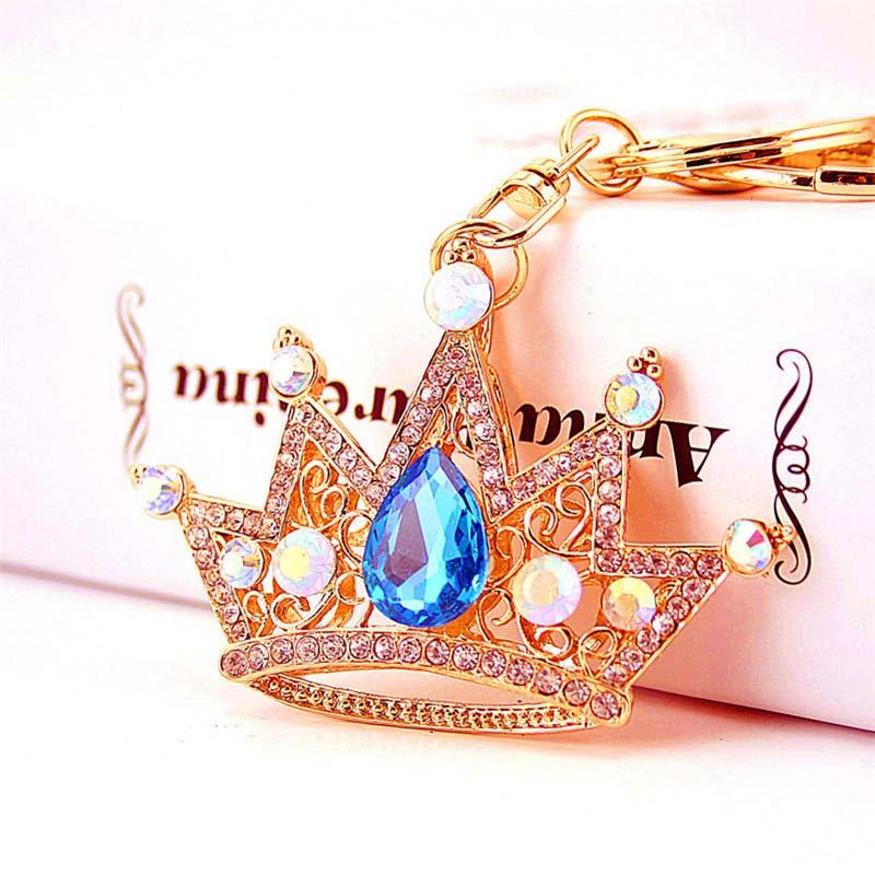 Crystal Crown Bag Keychain Jewelry Rhinestone Keyring For Car Charm Keychain Creative Gift 7 styles