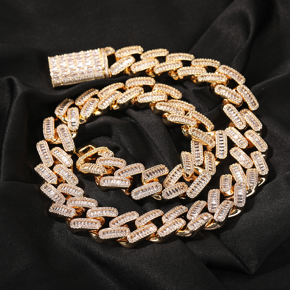 20mm Baguette Miami Cuban Choker Iced Out Chain Paved Prong Setting Bling Cubic Zirconia Necklace Hiphop Jewelry
20mm Baguette Miami Cuban Choker Iced Out Chain Paved Prong Setting Bling Cubic Zirconia Necklace Hiphop Jewelry
