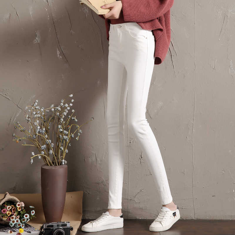Jeans for Women black White High Waist Woman Elastic Stretch female denim skinny pencil pants 210922