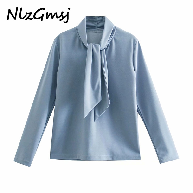 Blouse Women Fashion Stand Collar Knotted Solid Casual Smock Female Lady Loose Tops Blusas 210628, As picture
Blouse Women Fashion Stand Collar Knotted Solid Casual Smock Female Lady Loose Tops Blusas 210628, As picture