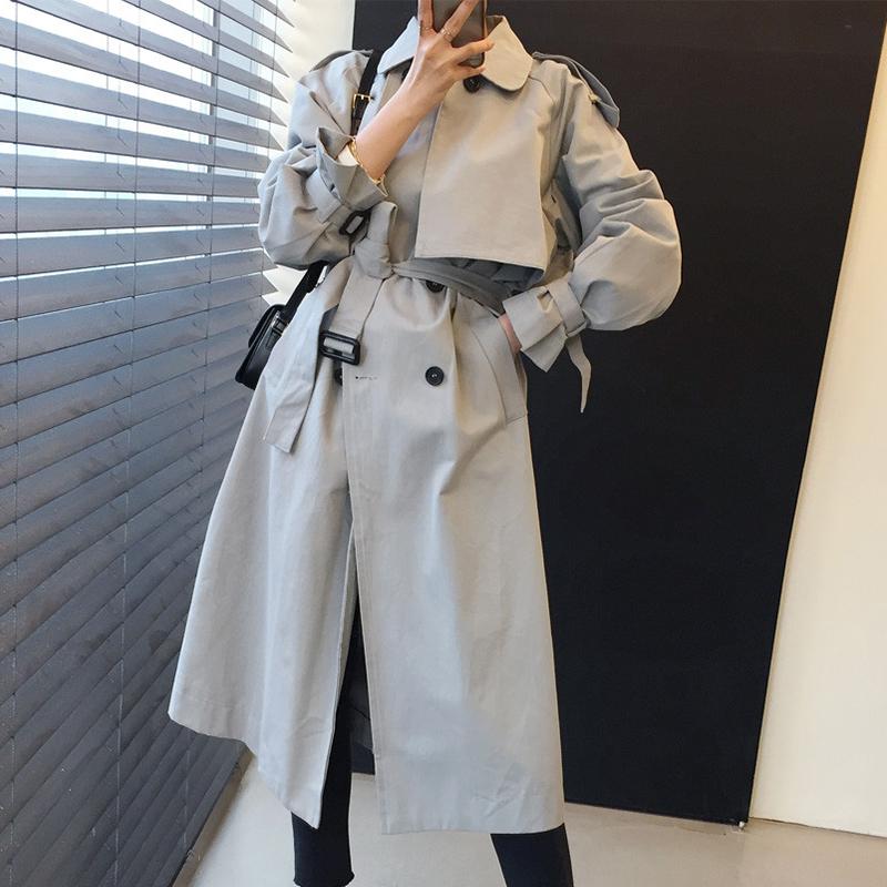 Women's Trench Coats Mid-length Women Elegant Grey Coat Plus Sashes Autumn Lapel Epaulet Double Breasted Long Sleeve Loose Female Windbreake, Black
Women's Trench Coats Mid-length Women Elegant Grey Coat Plus Sashes Autumn Lapel Epaulet Double Breasted Long Sleeve Loose Female Windbreake, Black