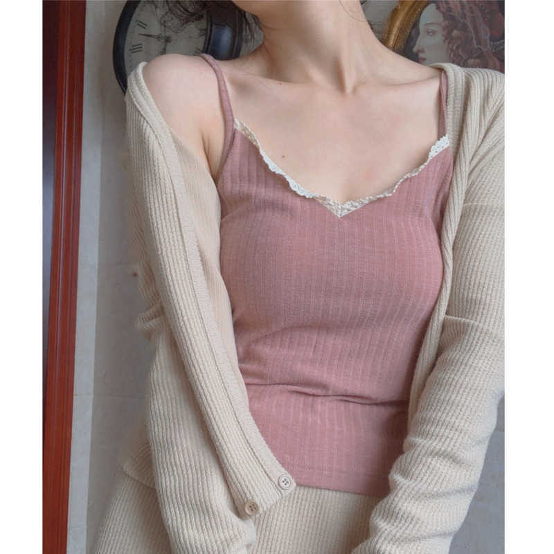 WOMENGAGA spring summer Sweet girl korean lace comfortable V-neck short strip small tank vest top W8YO 210603, Brick pink
WOMENGAGA spring summer Sweet girl korean lace comfortable V-neck short strip small tank vest top W8YO 210603, Brick pink