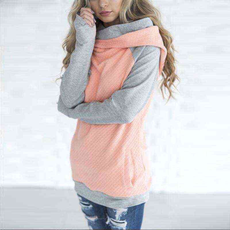 Autumn Pink Hoodie Sweatshirt Women Zipper Hooded Sweatshirt Female Ladies Loose Hooded Sweatshirts For Women 211109