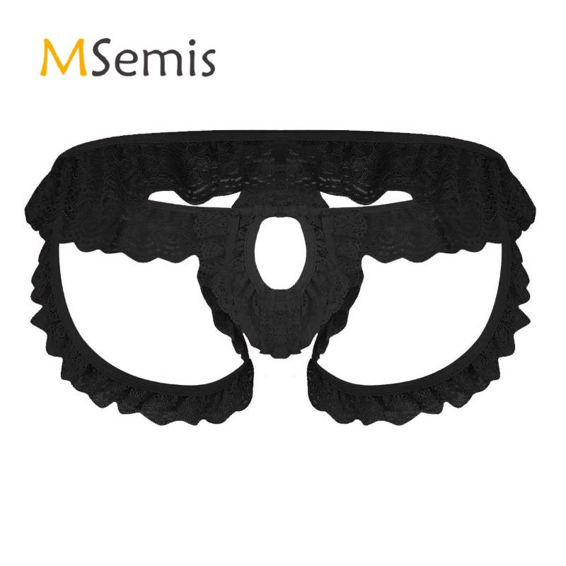 Mens Lingerie Open Crotch Underwear Lacy Trimming Frilly Sissy Panties Crotchless Open Back Briefs Panties with Hole
Mens Lingerie Open Crotch Underwear Lacy Trimming Frilly Sissy Panties Crotchless Open Back Briefs Panties with Hole