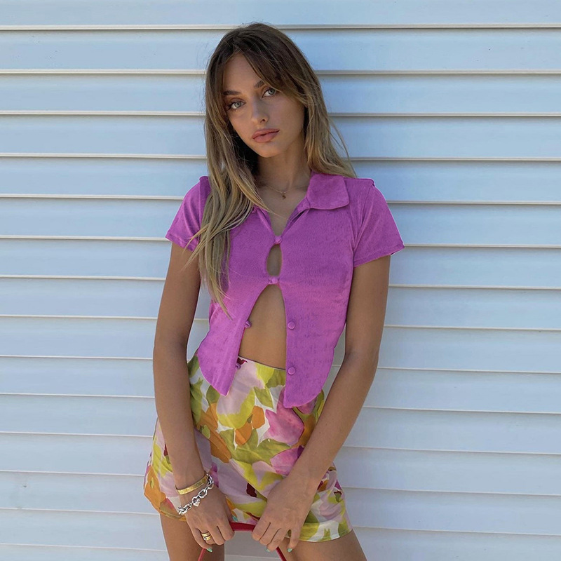 Single Breasted Turn-Down Collar Women Tops and Blouses Button Up Blouse Short Sleeve Top Cropped Shirts Cardiganhigh quality, Blue
Single Breasted Turn-Down Collar Women Tops and Blouses Button Up Blouse Short Sleeve Top Cropped Shirts Cardiganhigh quality, Blue
