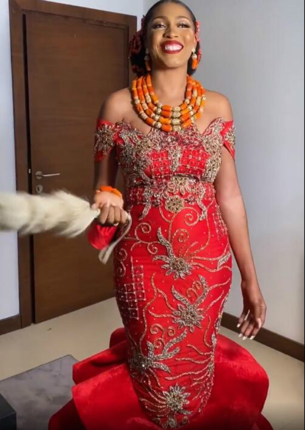 aso ebi arabic red luxurious mermaid evening dresses beaded embroidery prom dresses sexy formal party second reception gowns zj555