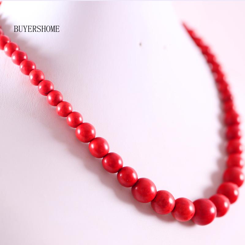 Pendant Necklaces Handmade Beaded Necklace Natural Stone Round Red Howlite For Women Jewelry Gift E102
Pendant Necklaces Handmade Beaded Necklace Natural Stone Round Red Howlite For Women Jewelry Gift E102