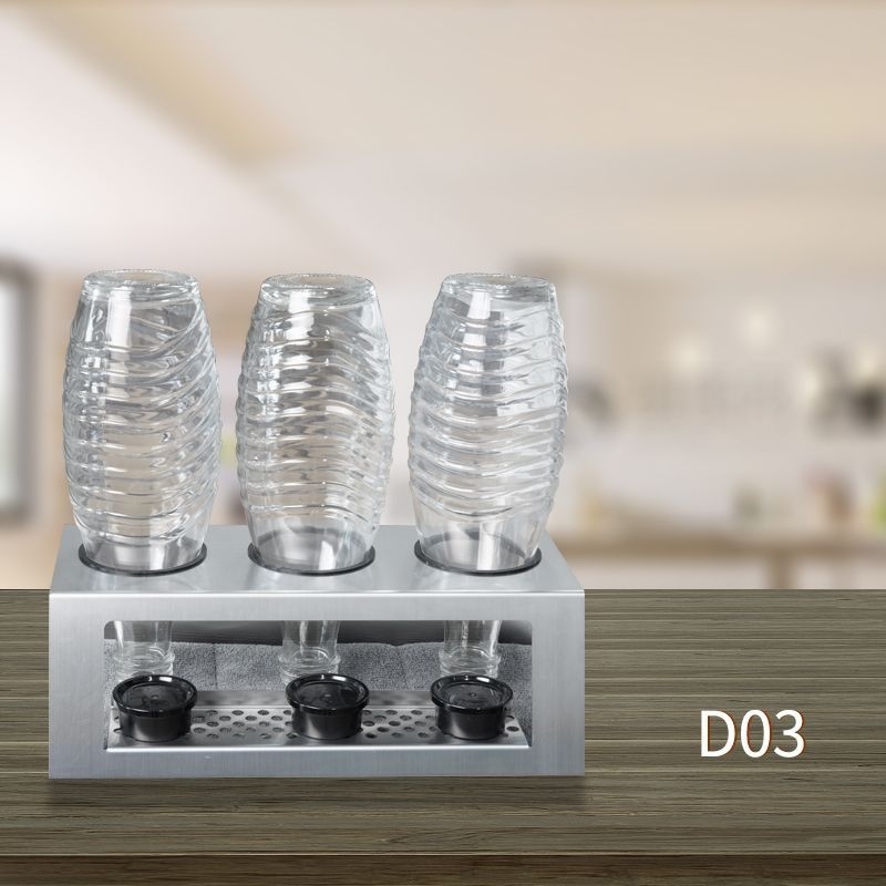 German pan three hole soda bottle drain rack 304 stainless steel direct sales 
German pan three hole soda bottle drain rack 304 stainless steel direct sales