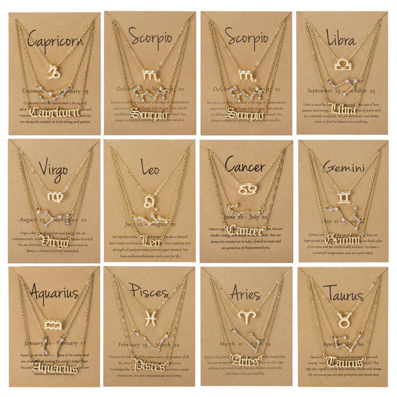 Pendant Necklaces 3PCS/SET Charm Twelve Constellation Zodiac Sign Link Chain Necklace For Women Fashion Jewelry Gift Cancer Leo
Pendant Necklaces 3PCS/SET Charm Twelve Constellation Zodiac Sign Link Chain Necklace For Women Fashion Jewelry Gift Cancer Leo