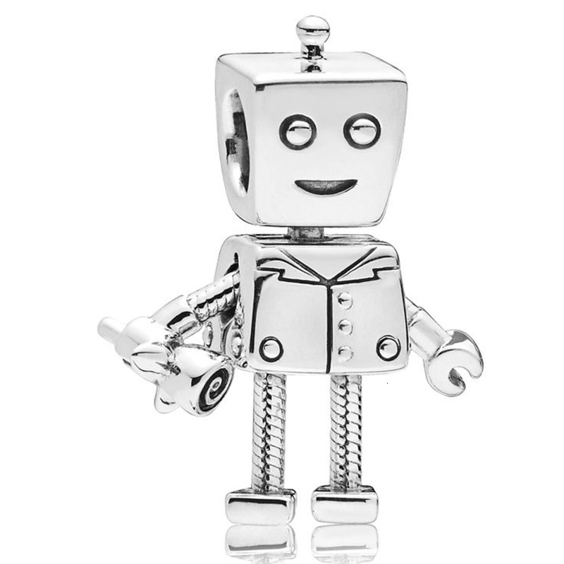 925 Sterling Silver Charm Cute Bella Bot A Big Heart And Lots Of Robot Bead Fit Pandora Bracelet & Necklace Diy Jewelry, Bronze;silver 
925 Sterling Silver Charm Cute Bella Bot A Big Heart And Lots Of Robot Bead Fit Pandora Bracelet & Necklace Diy Jewelry, Bronze;silver