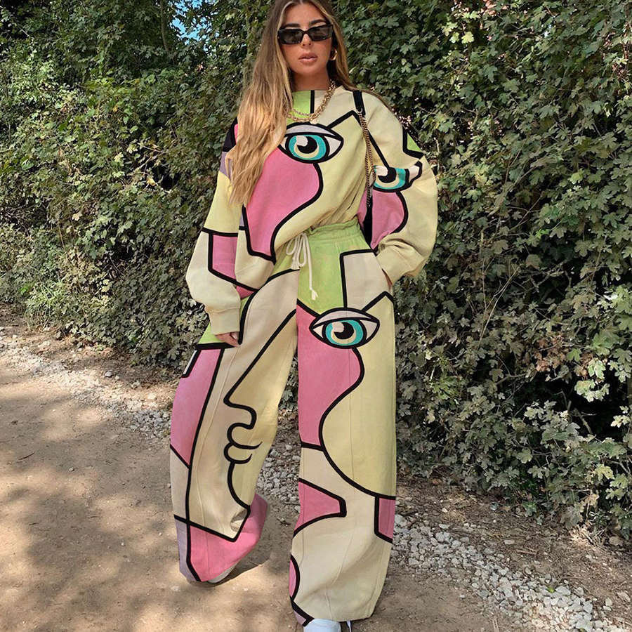 2021 Pink Graffiti Eyes Face Ptint 2 Piece Thin Women Sweatshirt Pants Loose Casual New Matching Set Fashion Streetwear Harajuku S2a7
2021 Pink Graffiti Eyes Face Ptint 2 Piece Thin Women Sweatshirt Pants Loose Casual New Matching Set Fashion Streetwear Harajuku S2a7