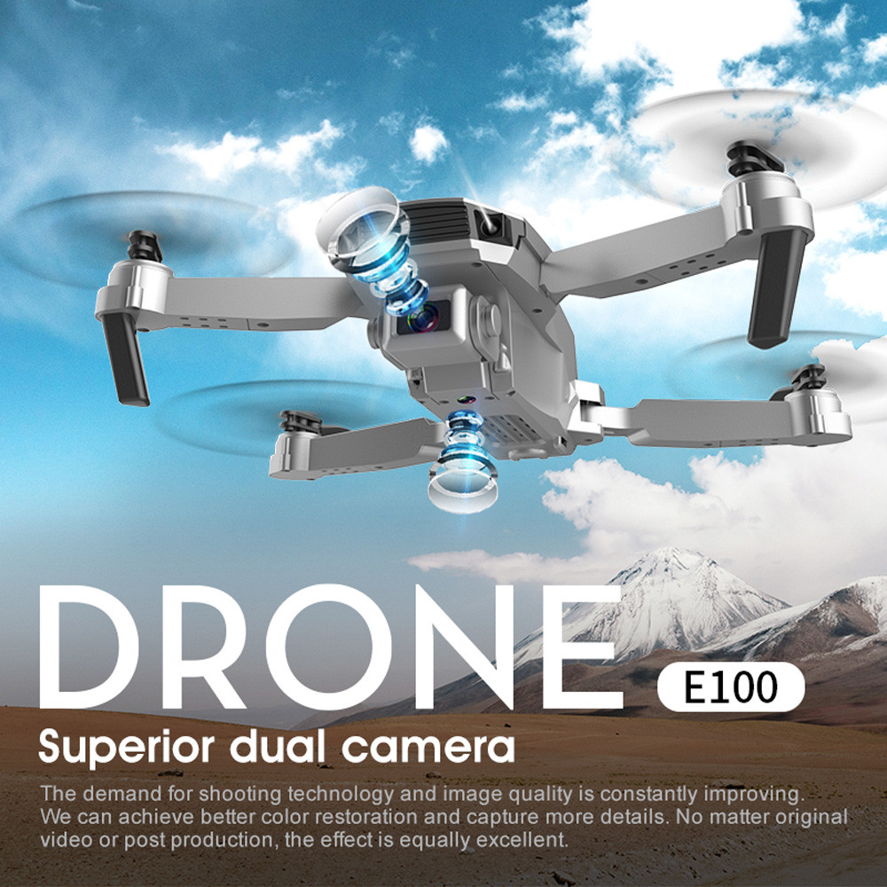 E100 FPV Drone 4K HD Dual Camera FPV Drones with WiFi Foldable RC Quadcopter Professional Dron, Silver
E100 FPV Drone 4K HD Dual Camera FPV Drones with WiFi Foldable RC Quadcopter Professional Dron, Silver