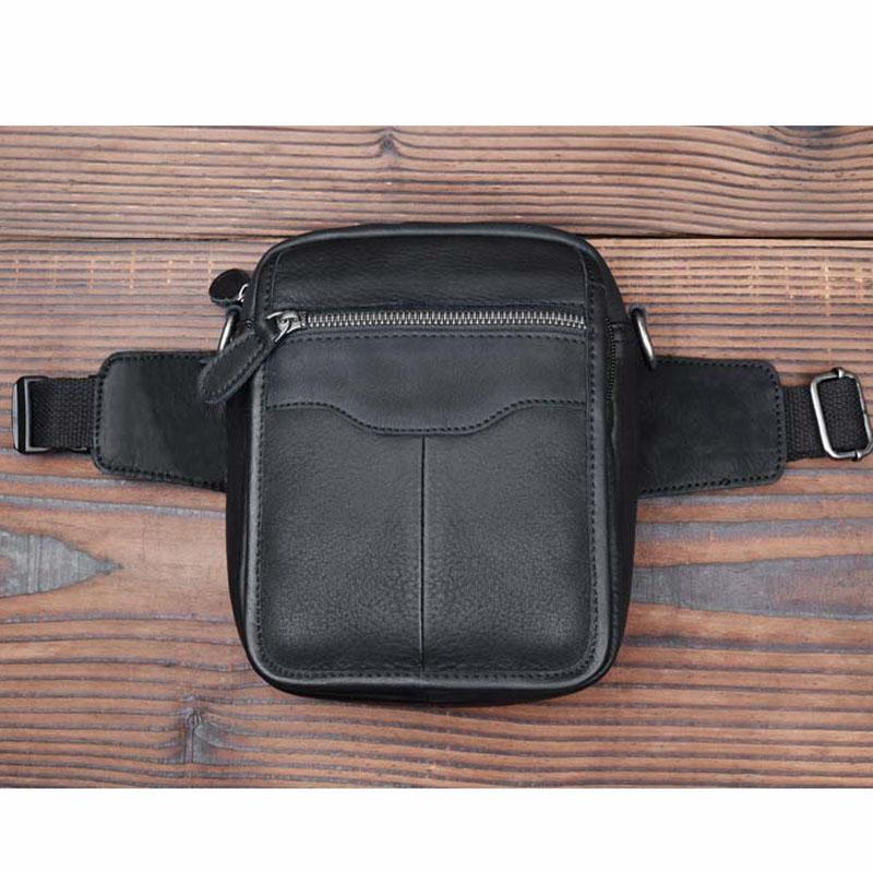 Retro Shoulder AETOO Men's First Layer Waist Bag Outdoor Leisure Pockets Multi-function Leather Small