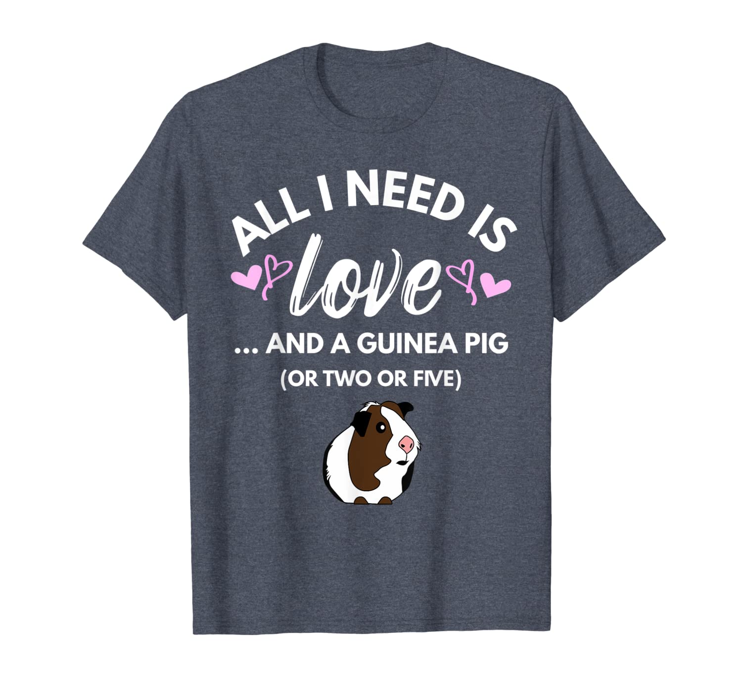 all i need is love and a guinea pig - cute funny tshirt t-shirt, White;black