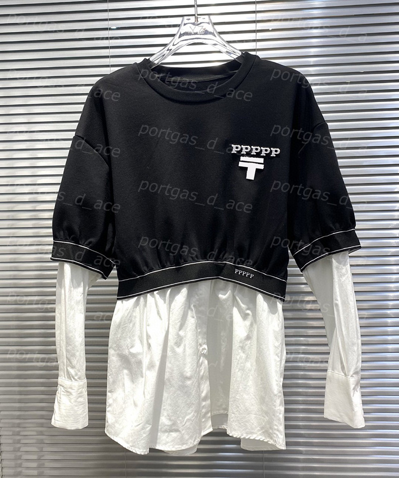Fashion Letter Printed Shirt Womens Fake Two Piece Tops Spring Long Sleeve Splicing Shirts, Black /white
Fashion Letter Printed Shirt Womens Fake Two Piece Tops Spring Long Sleeve Splicing Shirts, Black /white