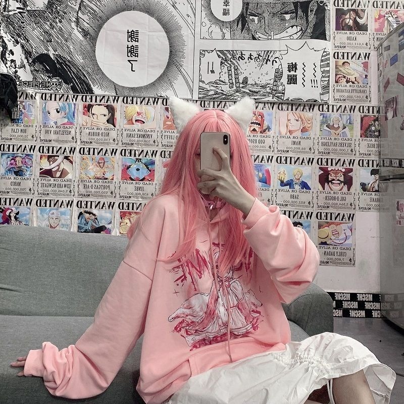Hip Hop Anime Hooded Sweatshirt Oversized Kawaii Hoodie Streetwear Women 2021 Fashion Korean Style Long Sleeve Print Tops, Black
Hip Hop Anime Hooded Sweatshirt Oversized Kawaii Hoodie Streetwear Women 2021 Fashion Korean Style Long Sleeve Print Tops, Black